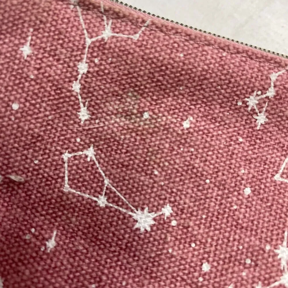 Ipsy Makeup Bag Pink Star Consellations Zipper Pouch Coin Wallet Purse Accessory